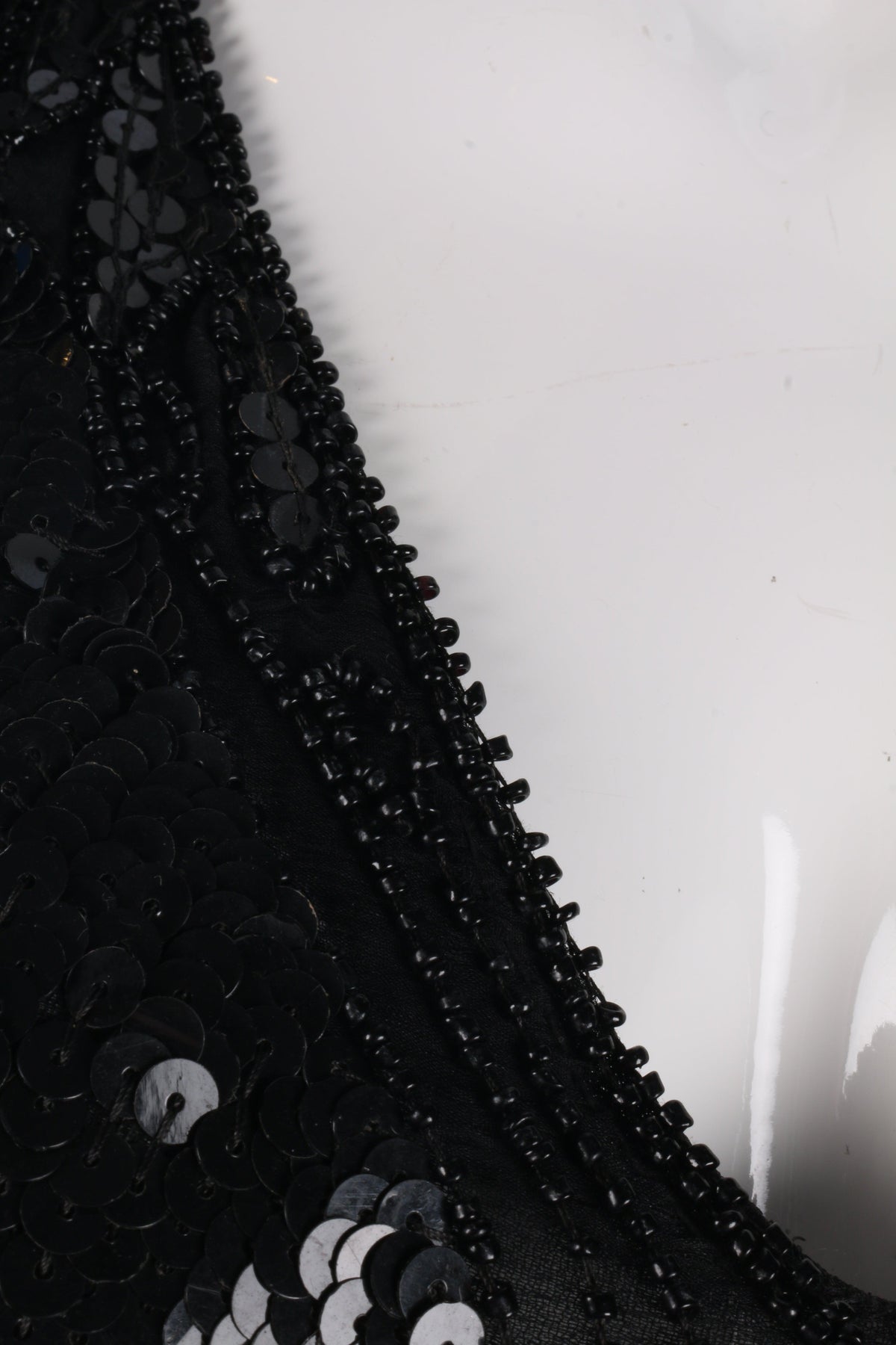 Vintage Silk Sequinned Butterfly Top Black Size M - Ava & Iva