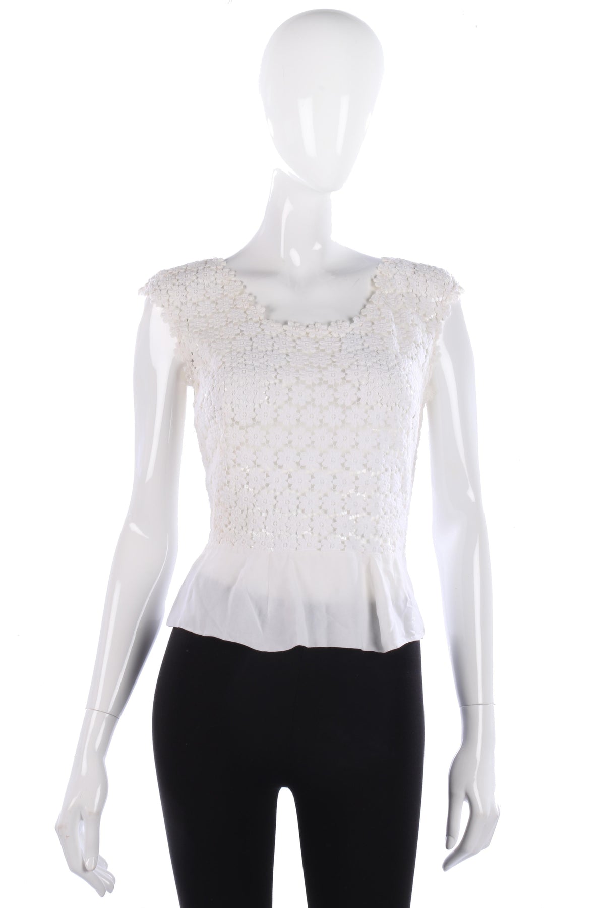 Fabulous 1950's vintage flower lace and crepe top size S - Ava & Iva