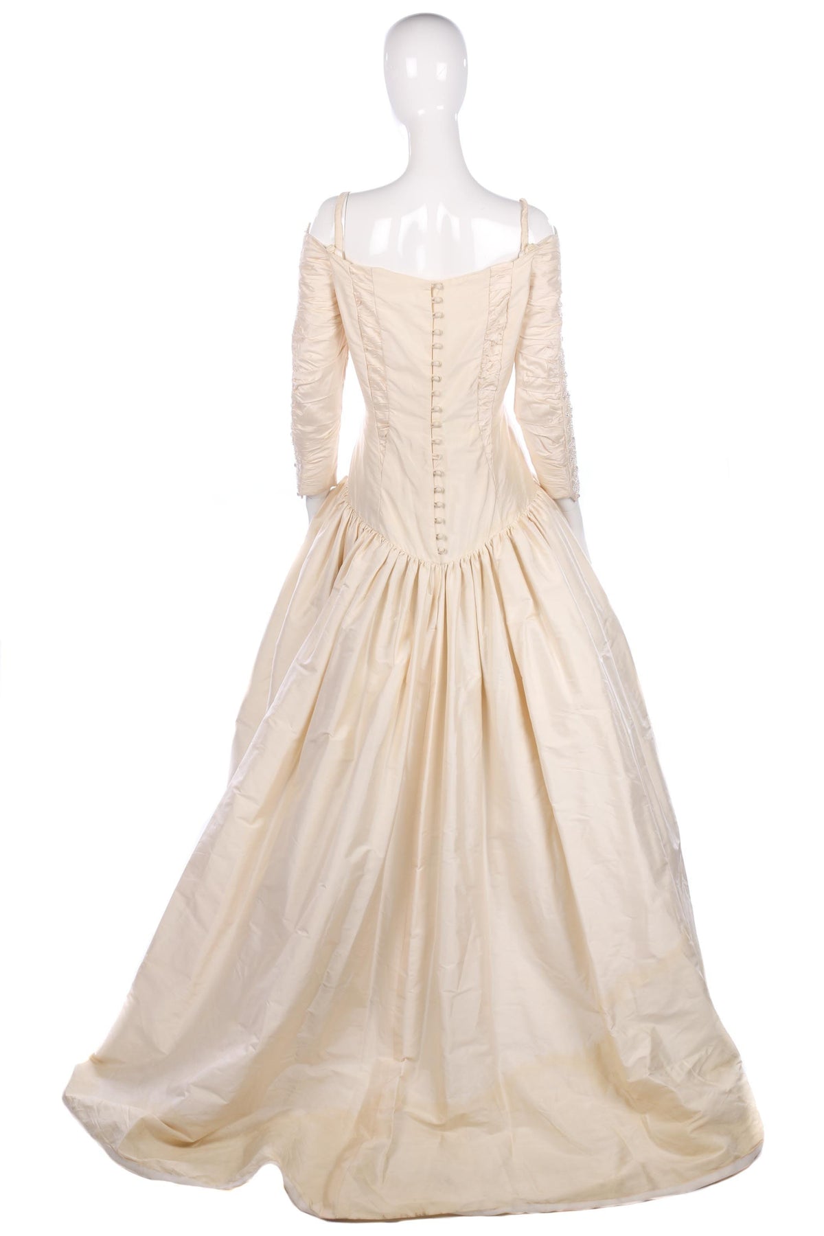 Vintage wedding dress, cream with beaded details - Ava & Iva