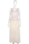 Vintage wedding dress with metallic scalloped top detail and long train - Ava & Iva