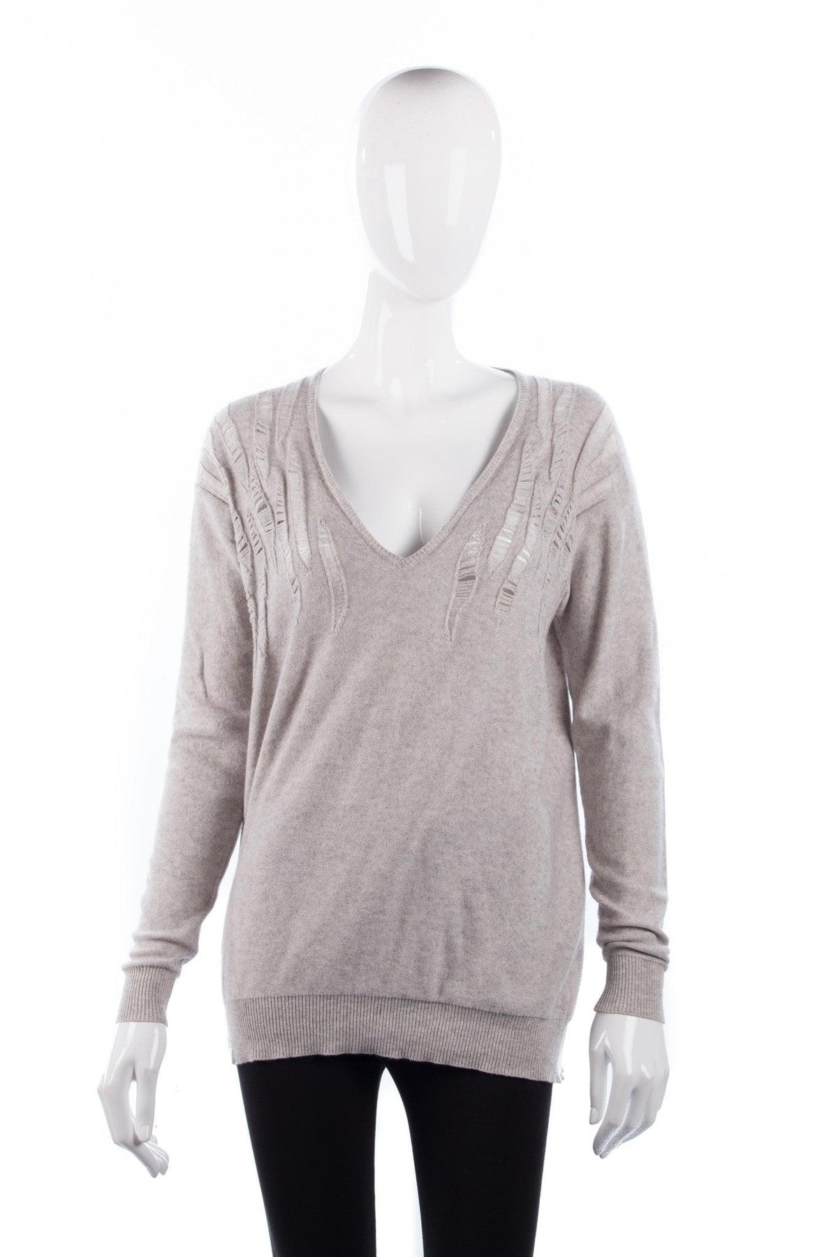 Stella McCartney Jumper Cotton Cashmere and Silk Mix Grey Size 38 (UK8) - Ava & Iva