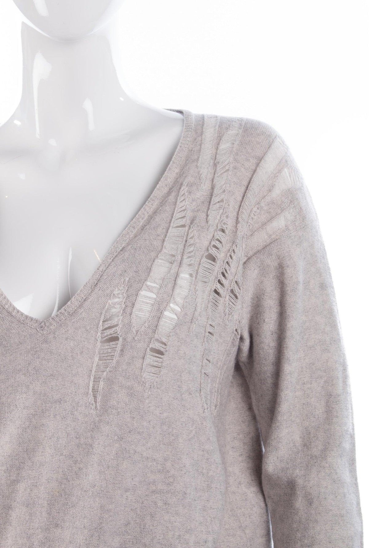 Stella McCartney Jumper Cotton Cashmere and Silk Mix Grey Size 38 (UK8) - Ava & Iva