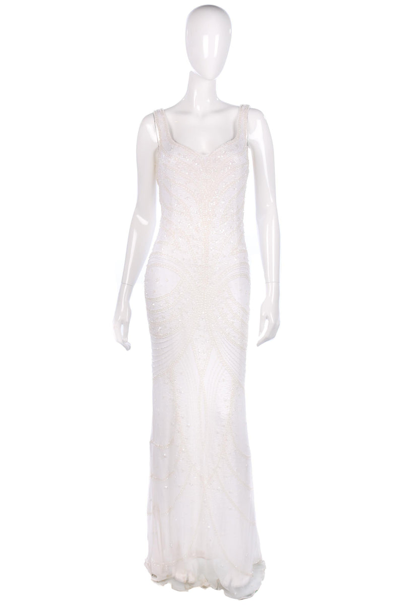 Anoushka Beaded Wedding Dress White Size 10 - Ava & Iva