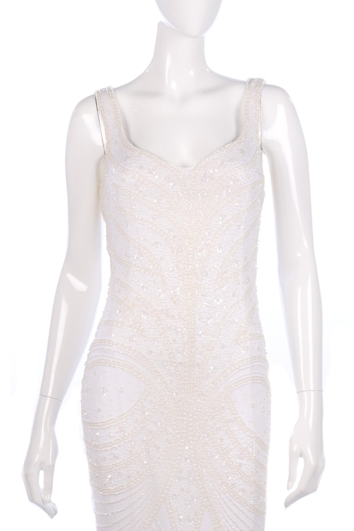 Anoushka Beaded Wedding Dress White Size 10 - Ava & Iva