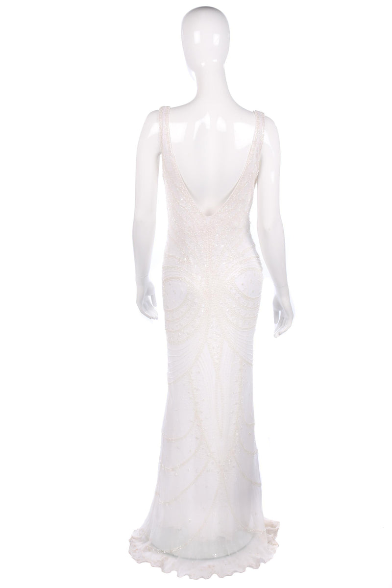 Anoushka Beaded Wedding Dress White Size 10 - Ava & Iva