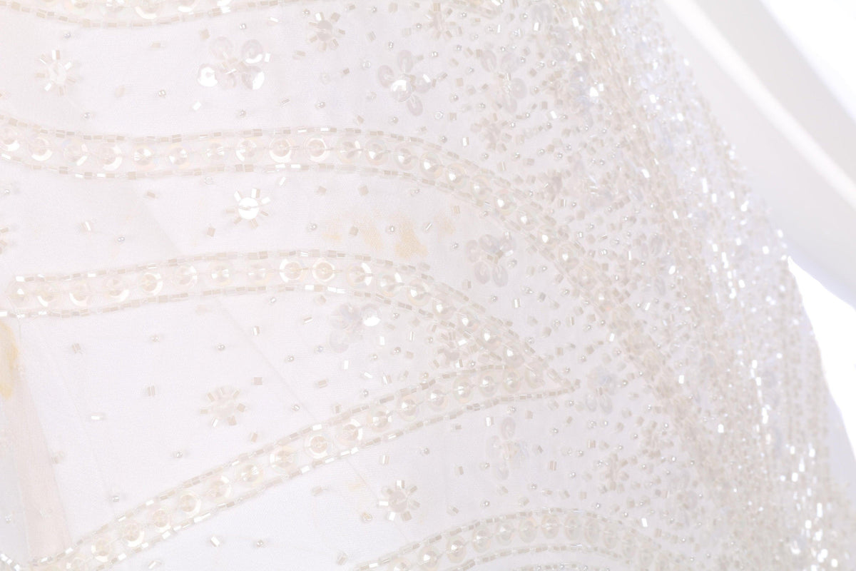 Anoushka Beaded Wedding Dress White Size 10 - Ava & Iva