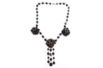 Black beaded necklace with pendant 