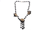 Black beaded necklace with pendant back