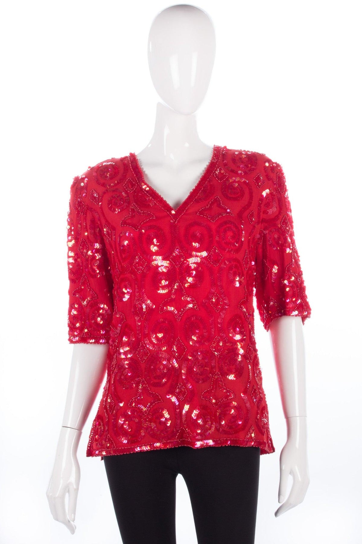 Beautiful Vintage Silk 70's Frank Usher Top Size M - Ava & Iva