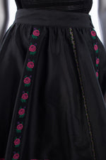 Mondi Skirt with Embroidery and Quilting.  Black Size 36 (UK8/10) - Ava & Iva