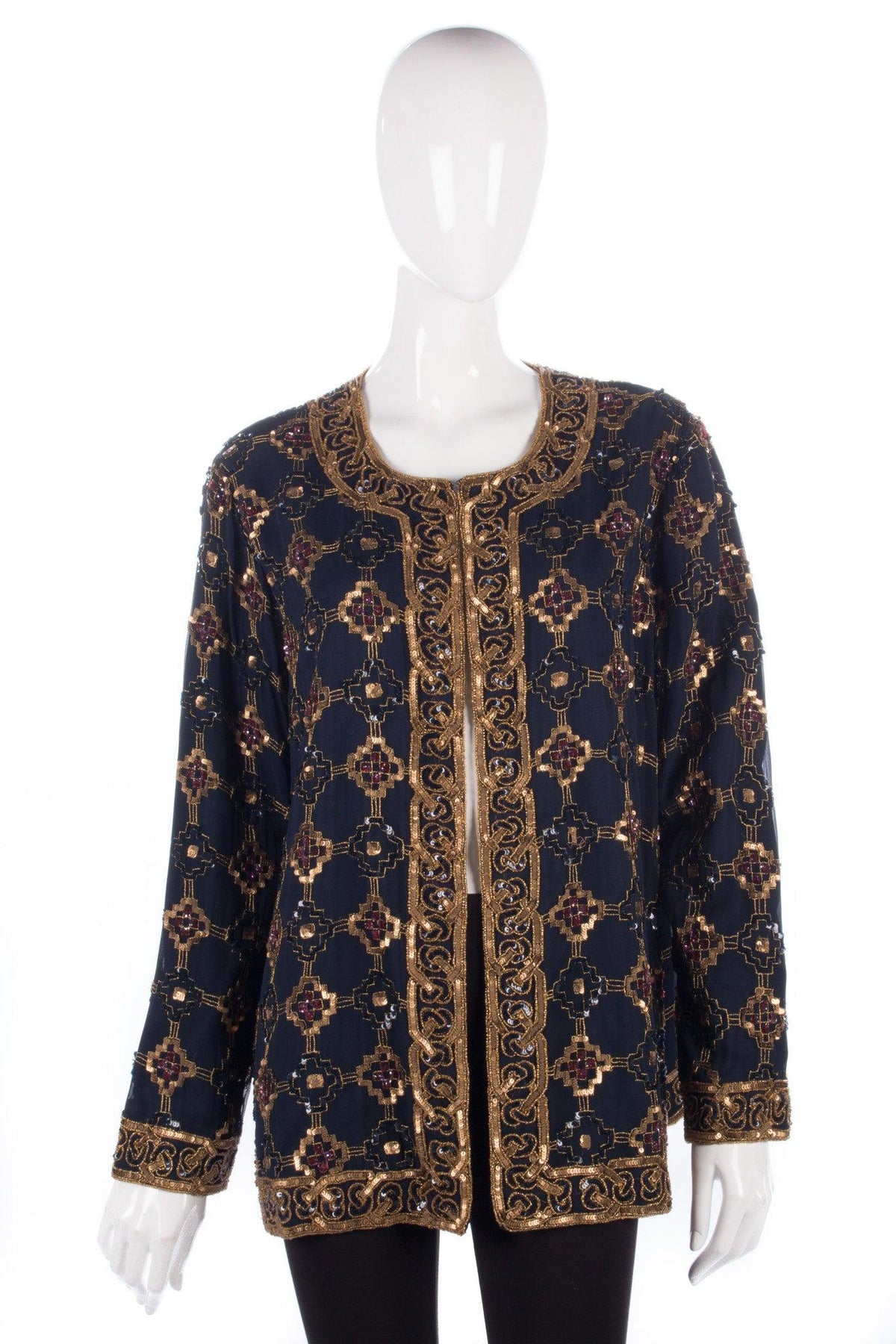 Navy and gold beaded jacket - Ava & Iva