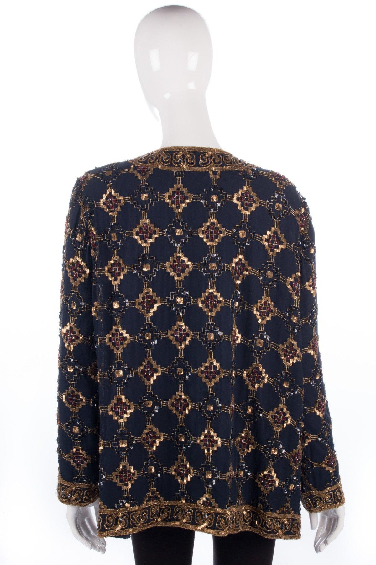 Navy and gold beaded jacket - Ava & Iva