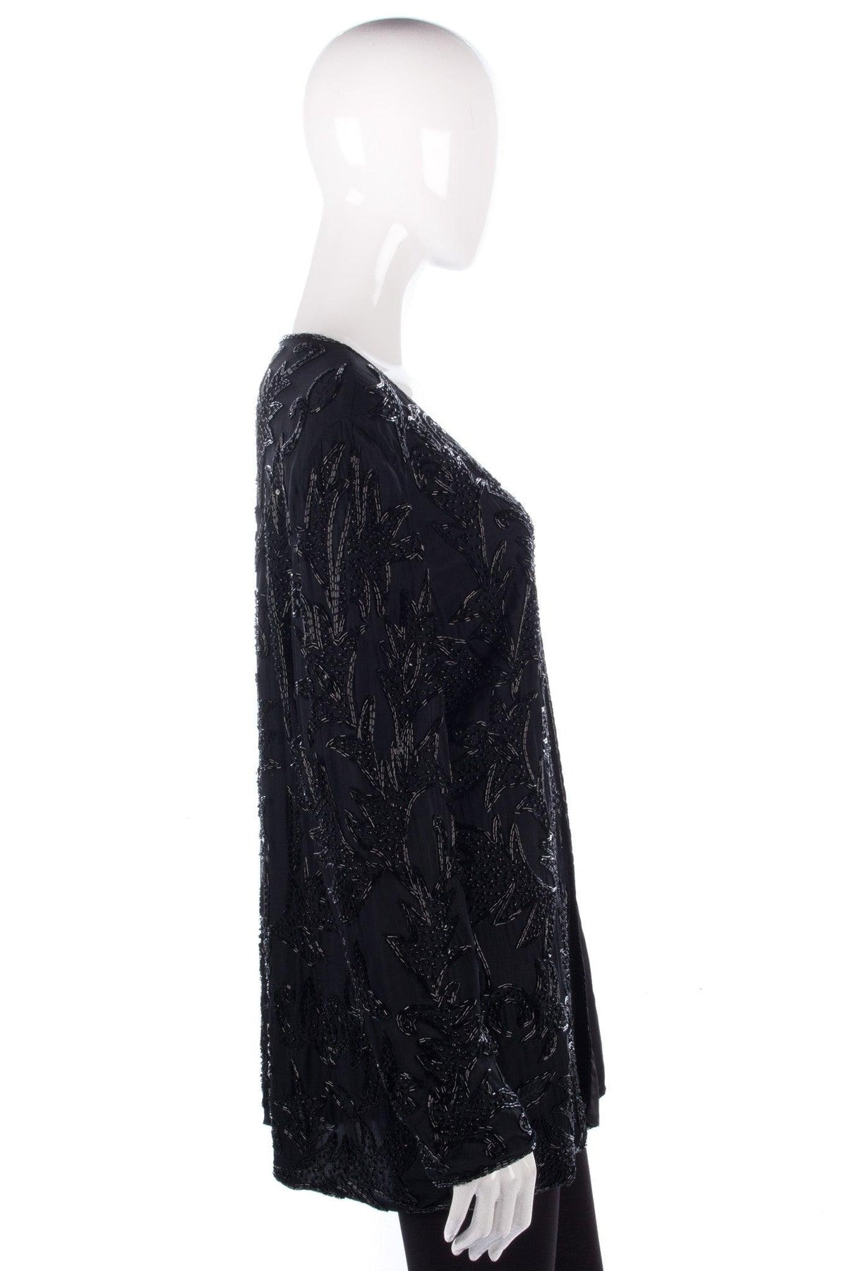 Long black beaded jacket - Ava & Iva