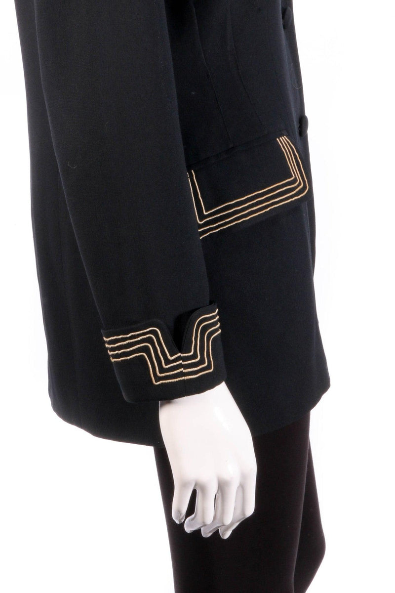 Black jacket with gold stripe detail  detail