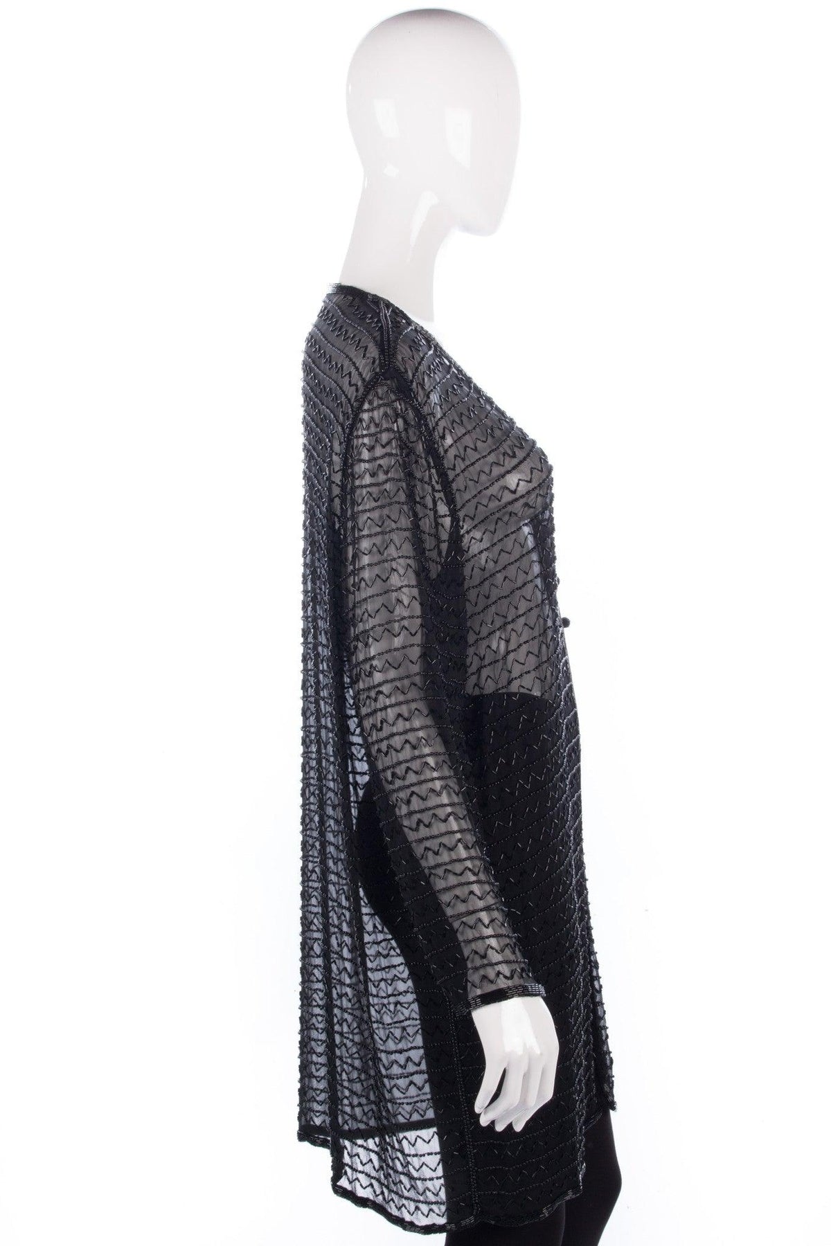 Long black beaded cardigan - Ava & Iva