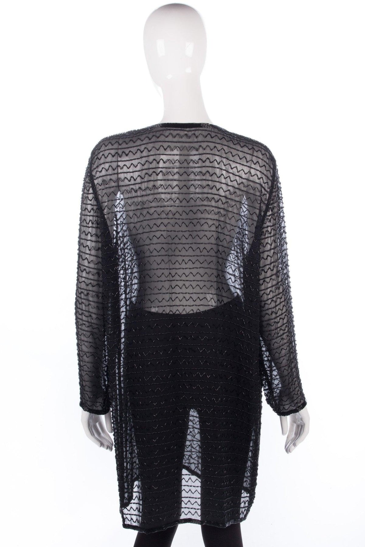 Long black beaded cardigan - Ava & Iva
