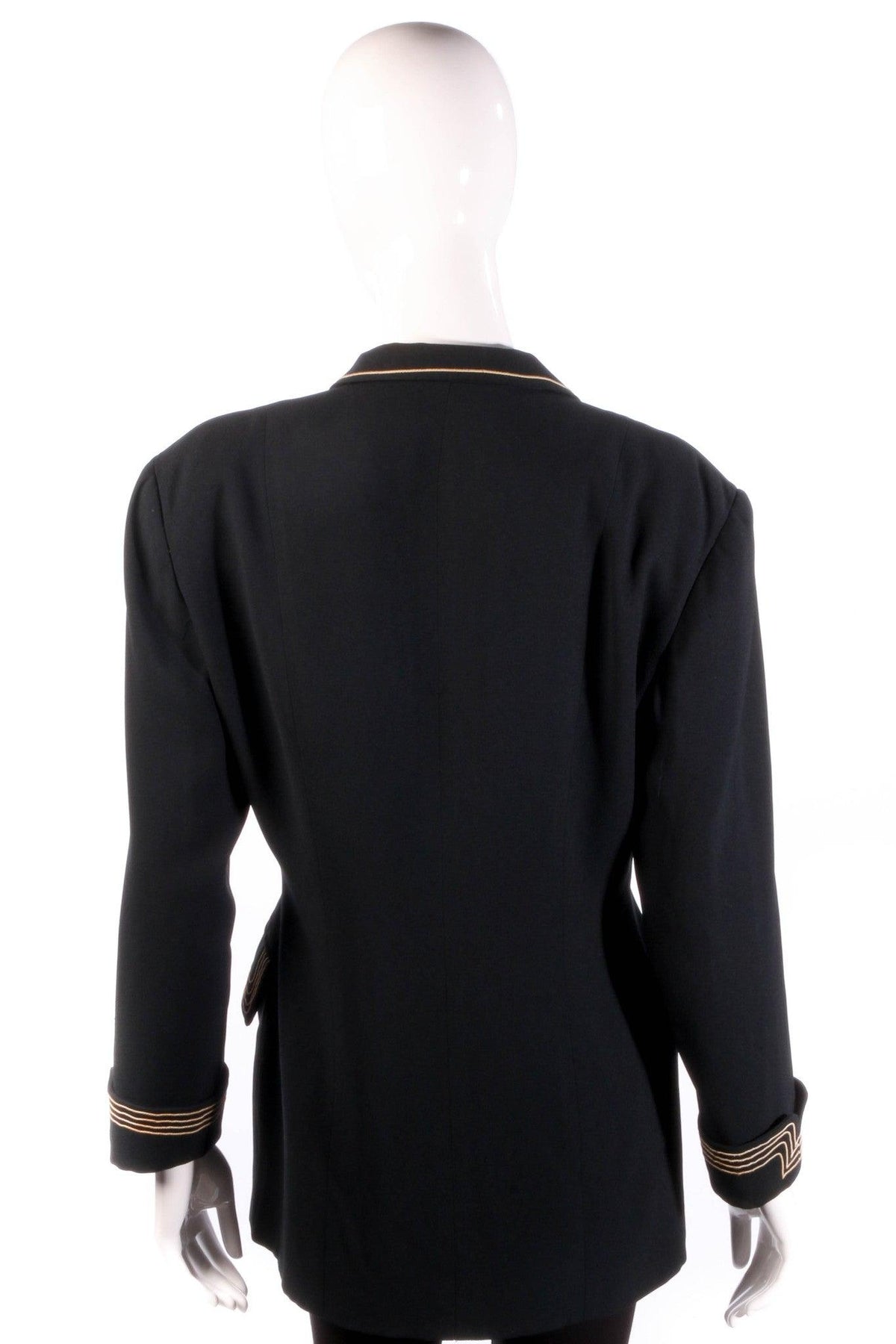 Black vintage jacket with gold stripe detail - Ava & Iva