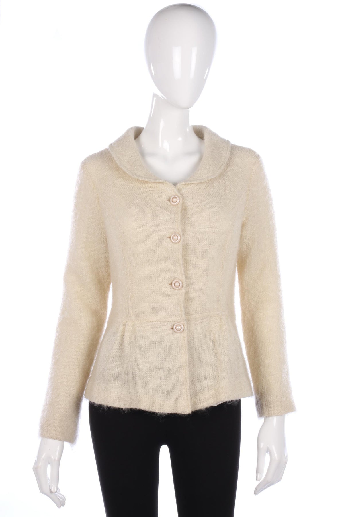Jo Borkett Fine Wool Lightweight Jacket Cream Size L - Ava & Iva