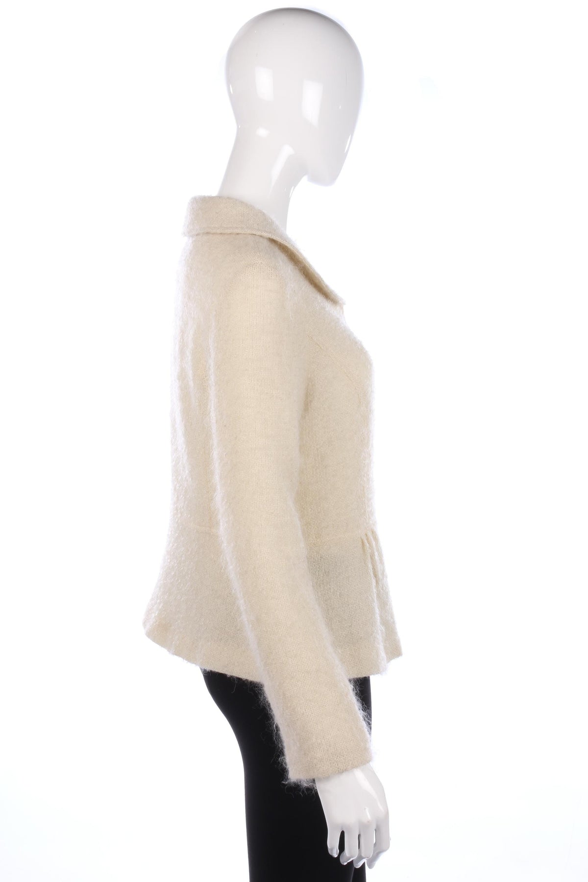 Jo Borkett Fine Wool Lightweight Jacket Cream Size L - Ava & Iva