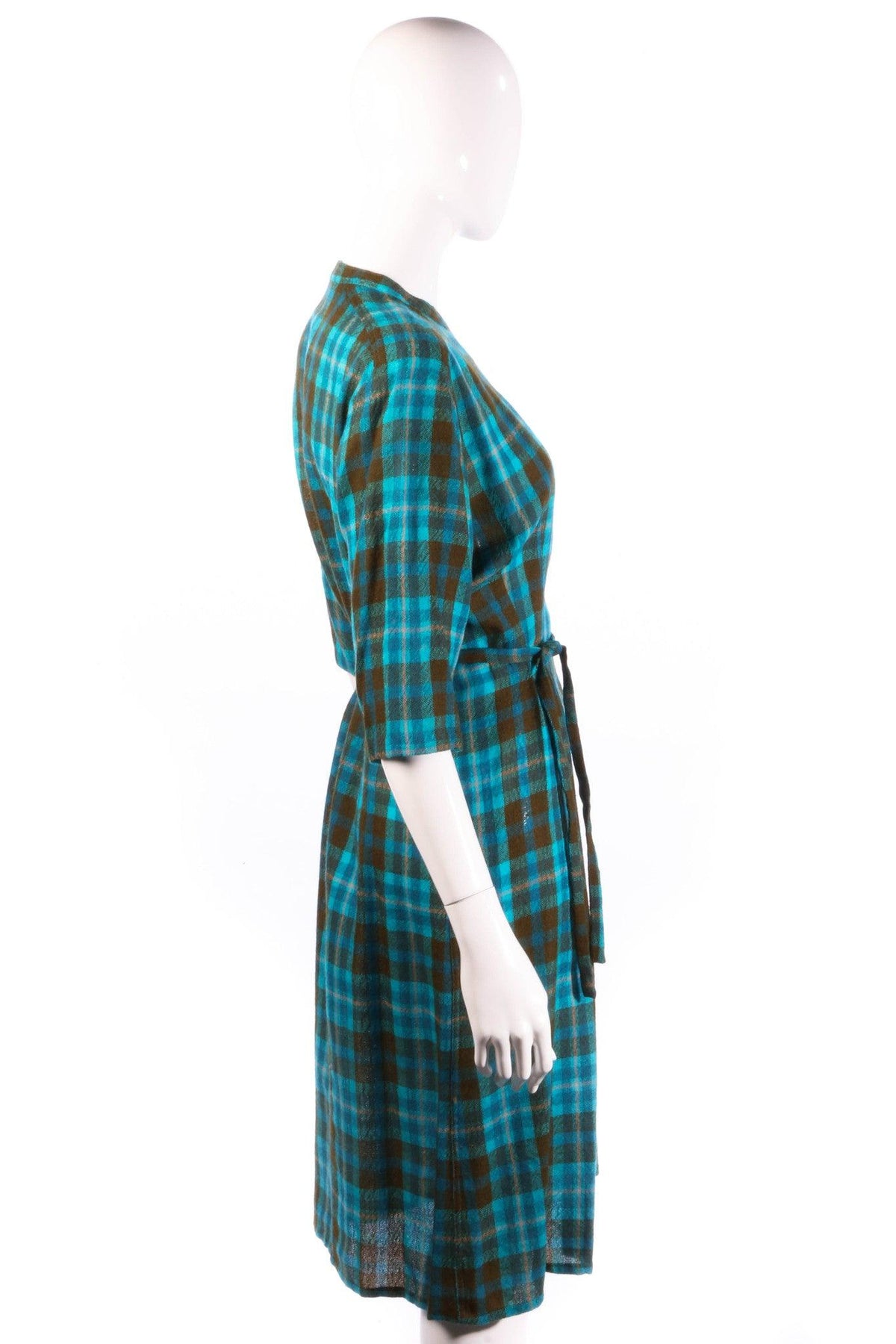 Donald Davies blue checked dress size 16 side