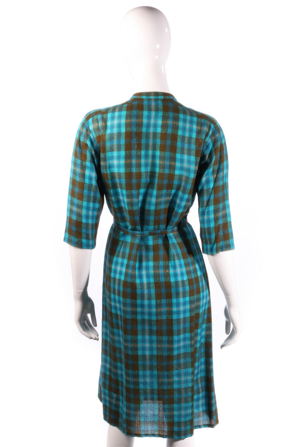 Donald Davies blue checked dress size 16 back