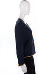 Calvin Klein Jacket Dark Blue with Gold Piping Size 10/12 - Ava & Iva