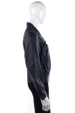 D&L Vintage 1980's Soft Leather Jacket Dark Blue Size 12 - Ava & Iva