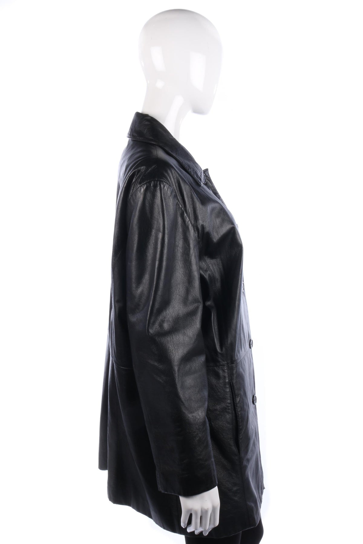 Outbrook women's black leather coat size 14/16 - Ava & Iva
