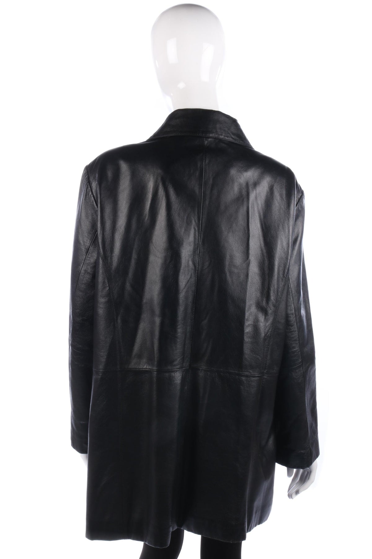 Outbrook women's black leather coat size 14/16 - Ava & Iva