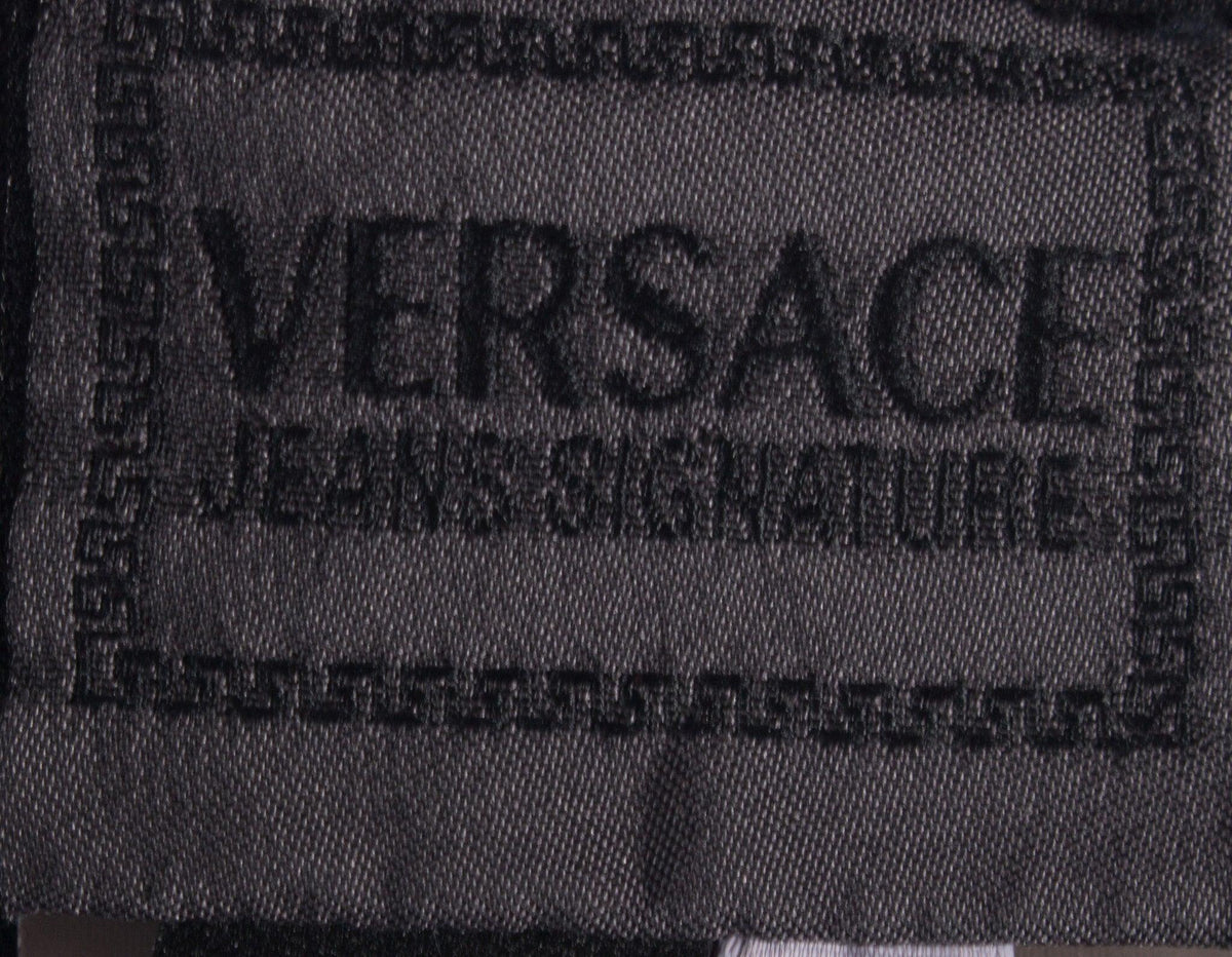 Versace Signature Jeans Black with Bronze and Silver Zips. 24 inch waist - Ava & Iva