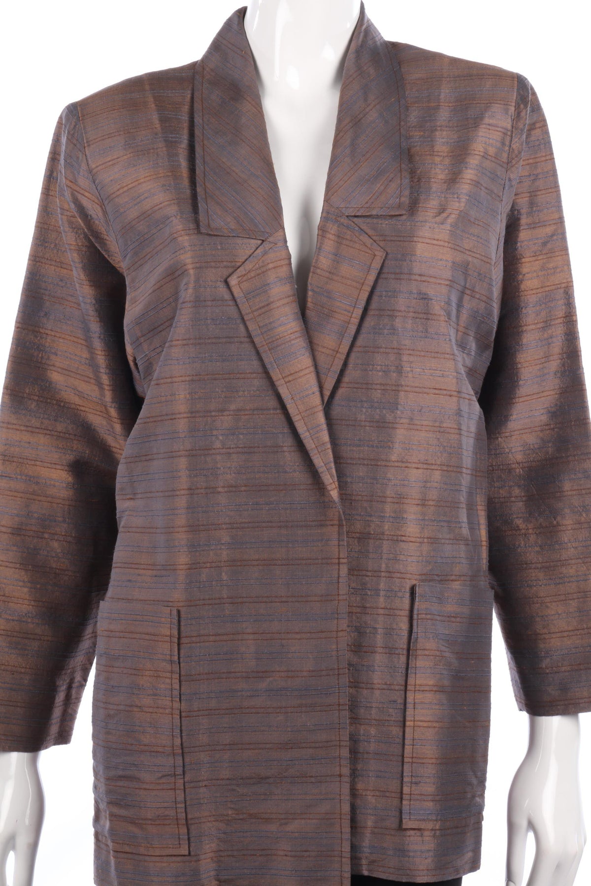 Exotic Siam Pure Silk Blazer Bronze Size S/M - Ava & Iva