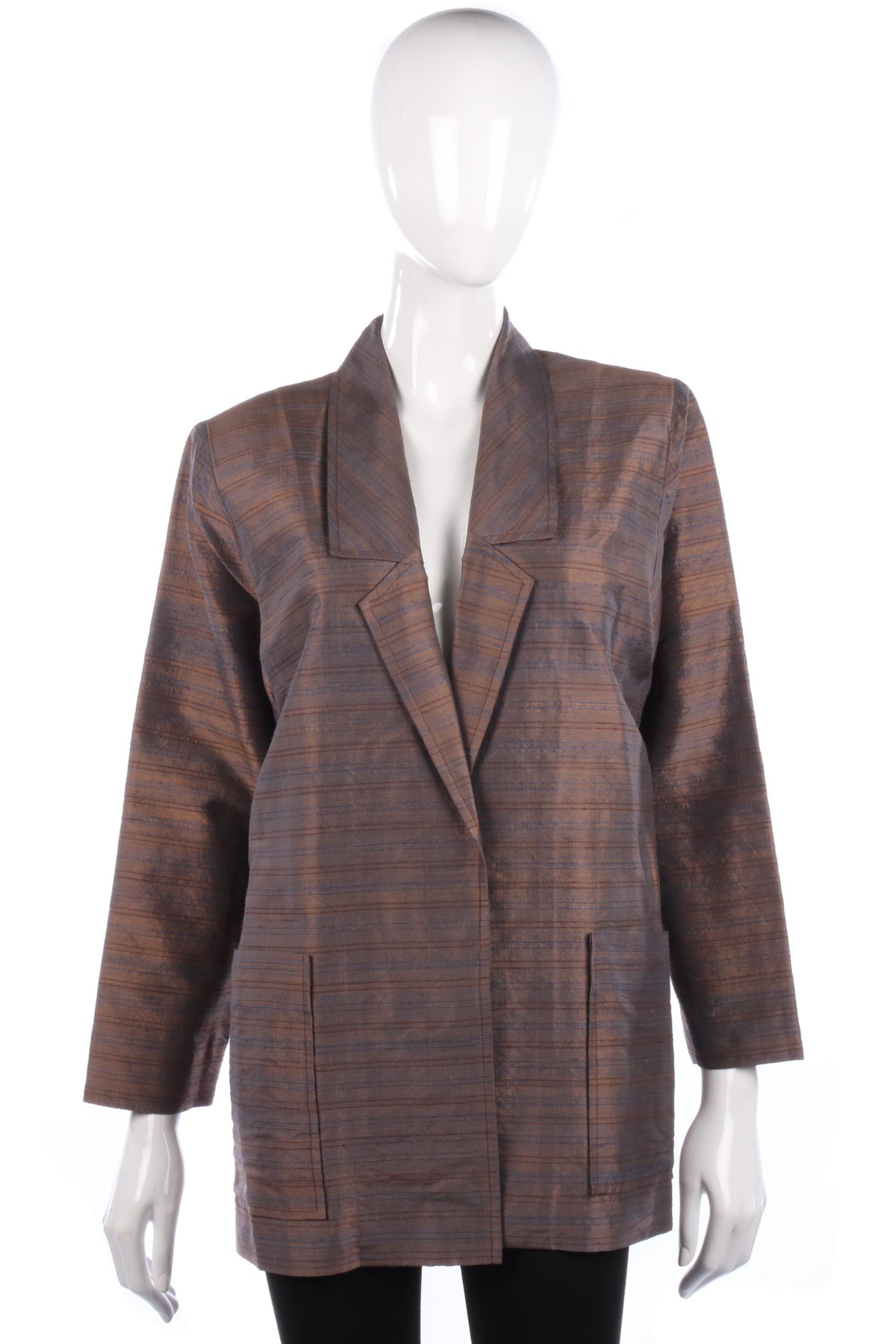 Exotic Siam Pure Silk Blazer Bronze Size S/M - Ava & Iva