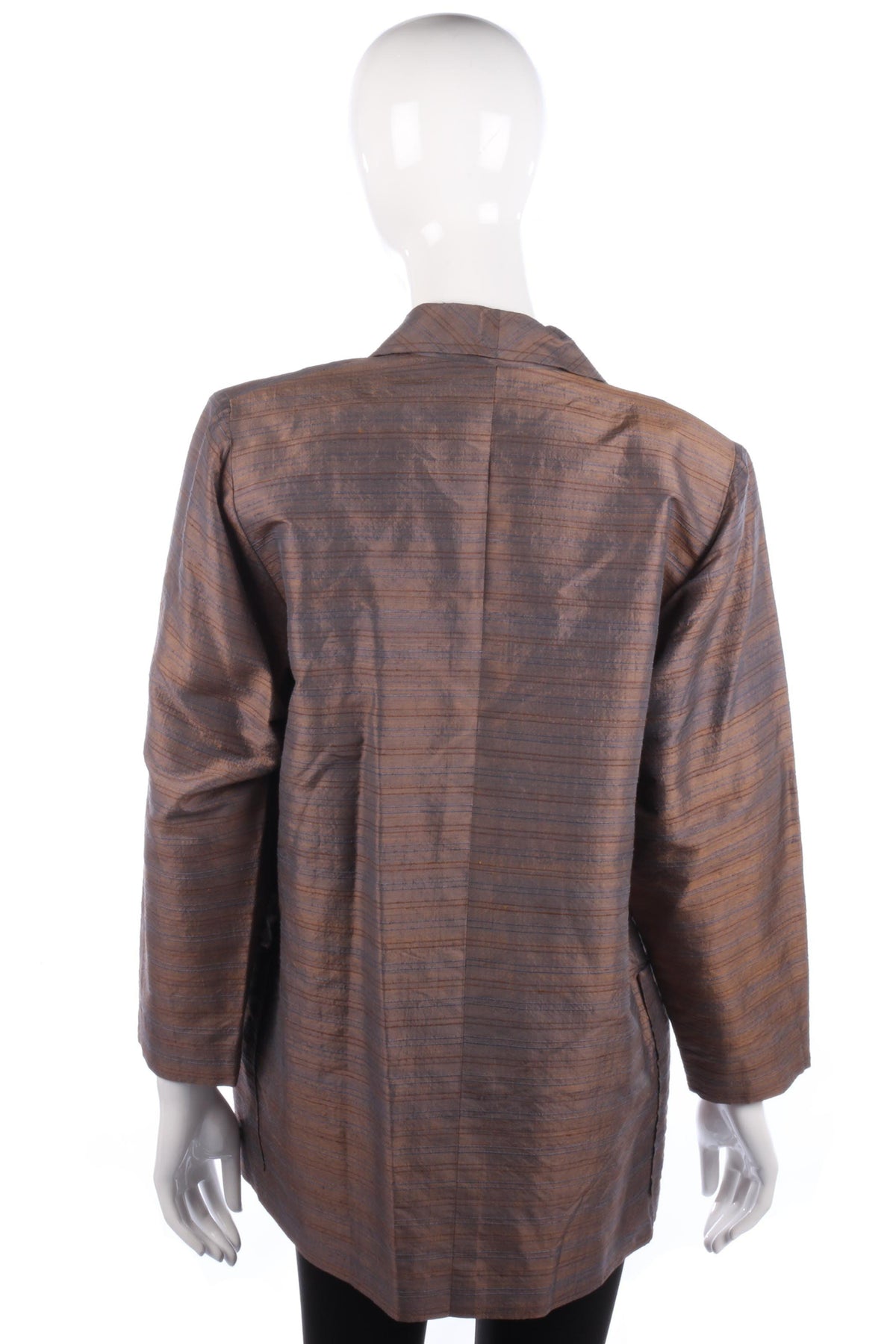 Exotic Siam Pure Silk Blazer Bronze Size S/M - Ava & Iva