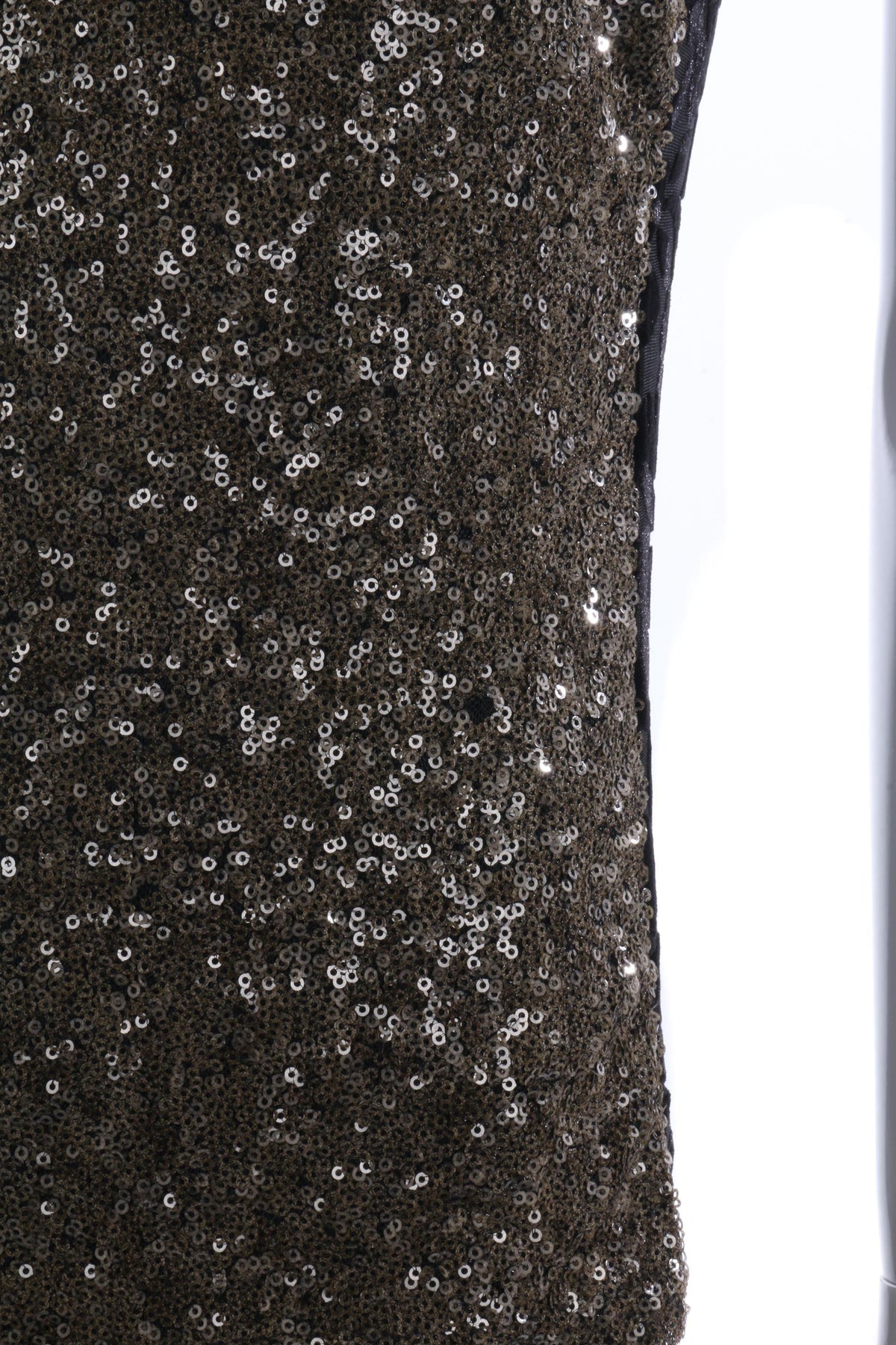 Cream Sleeveless Top Black Velvet with Metallic Sequins Size M - Ava & Iva