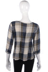 Hollister Cotton Folk Top Blue and Cream Check Size L - Ava & Iva