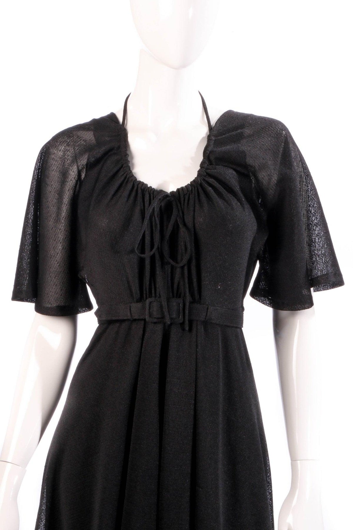 Frank Usher black dress with tie neck detail