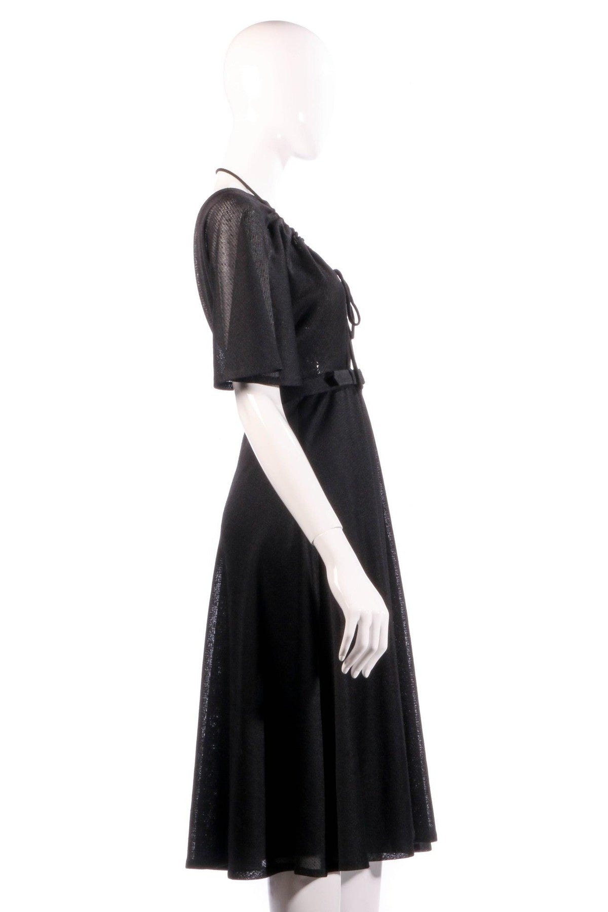 Frank Usher black dress with tie neck side