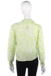 1970s vintage cotton lime green floral blouse size M/L - Ava & Iva