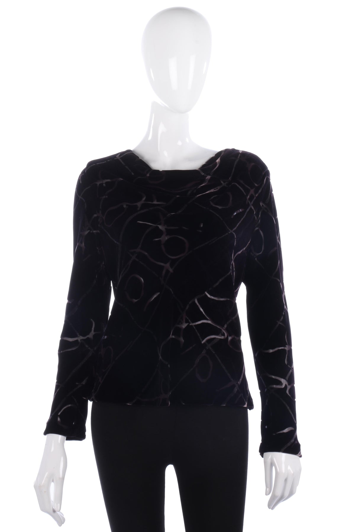 Resource Purple Silk Devore Velvet Top UK Size 16 - Ava & Iva