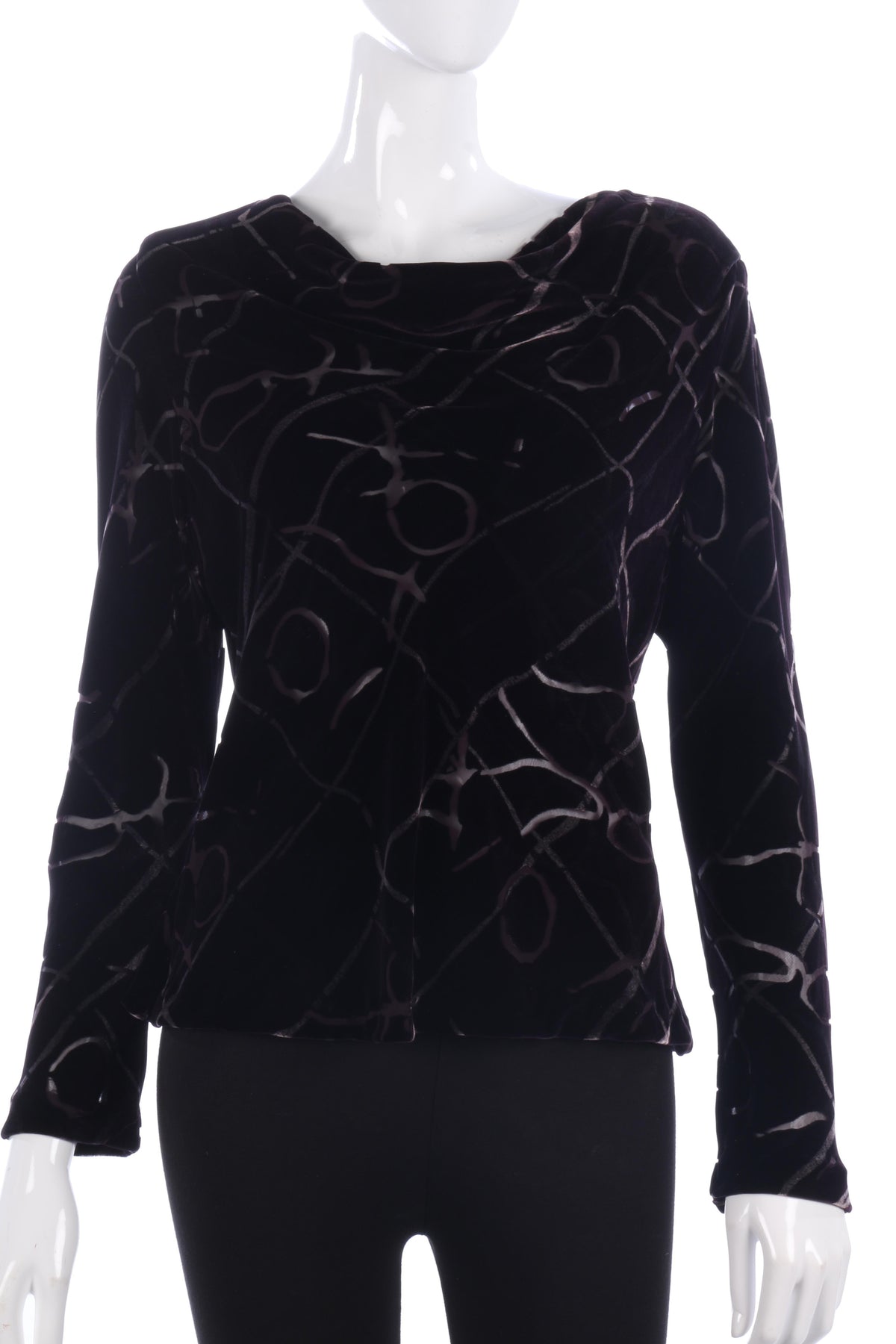 Resource Purple Silk Devore Velvet Top UK Size 16 - Ava & Iva