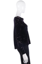 Resource Purple Silk Devore Velvet Top UK Size 16 - Ava & Iva
