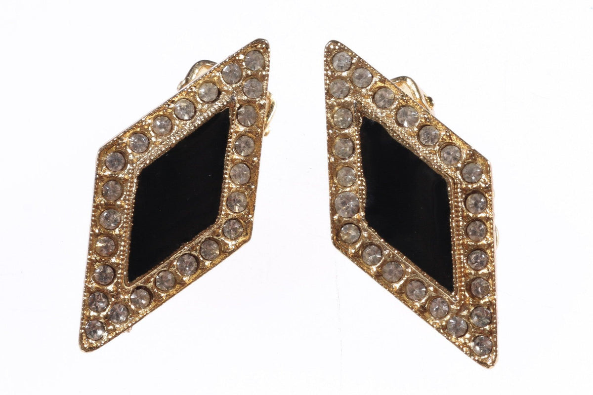 Diamond shaped clip on earrings