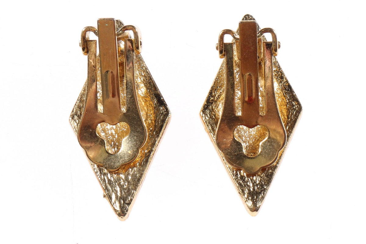 Diamond shaped clip on earrings back