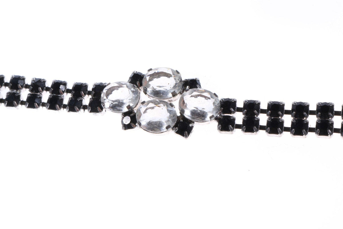 Black bracelet with centre detail side