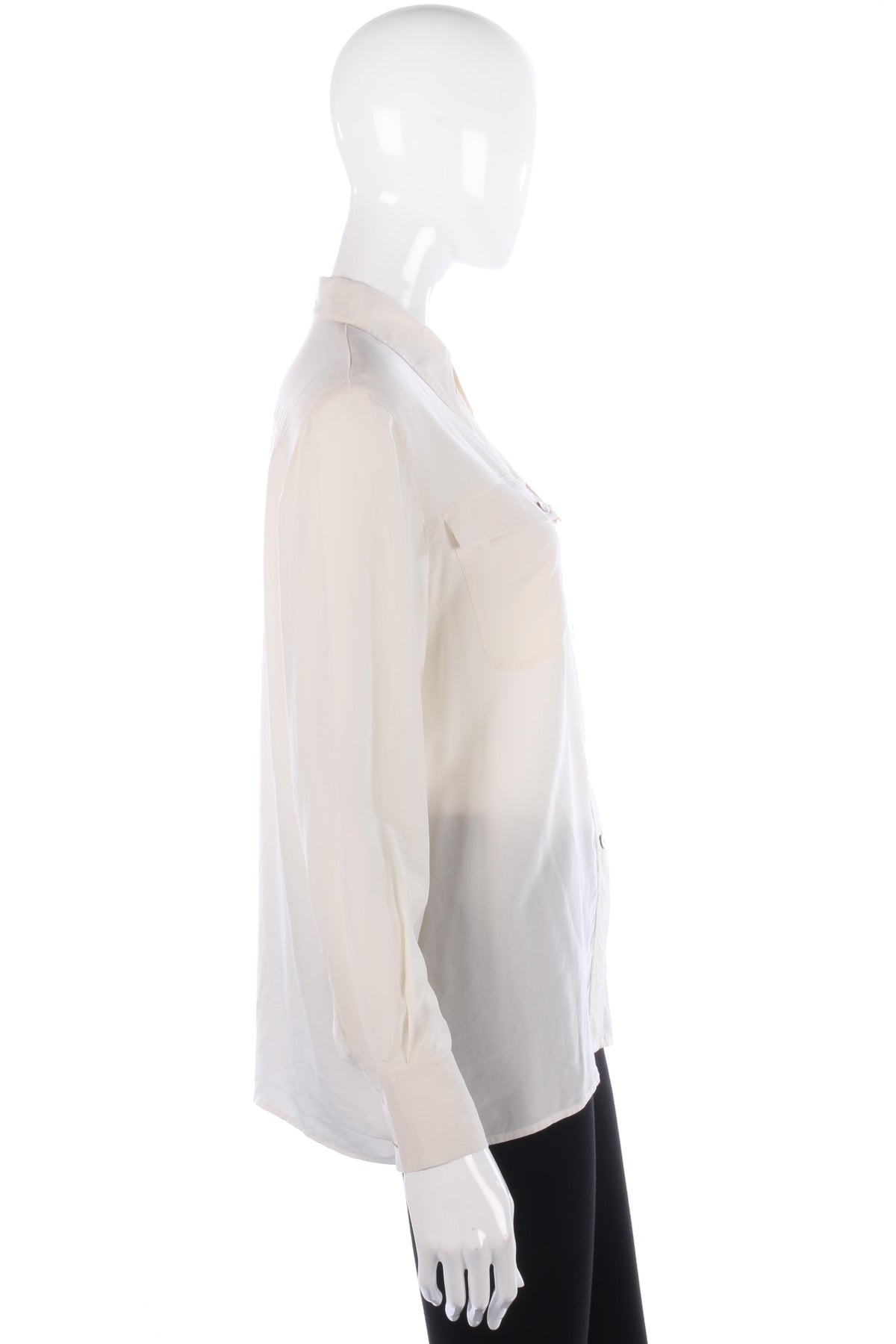 Bianca Cream 100% Silk Blouse Size (38) UK12 - Ava & Iva
