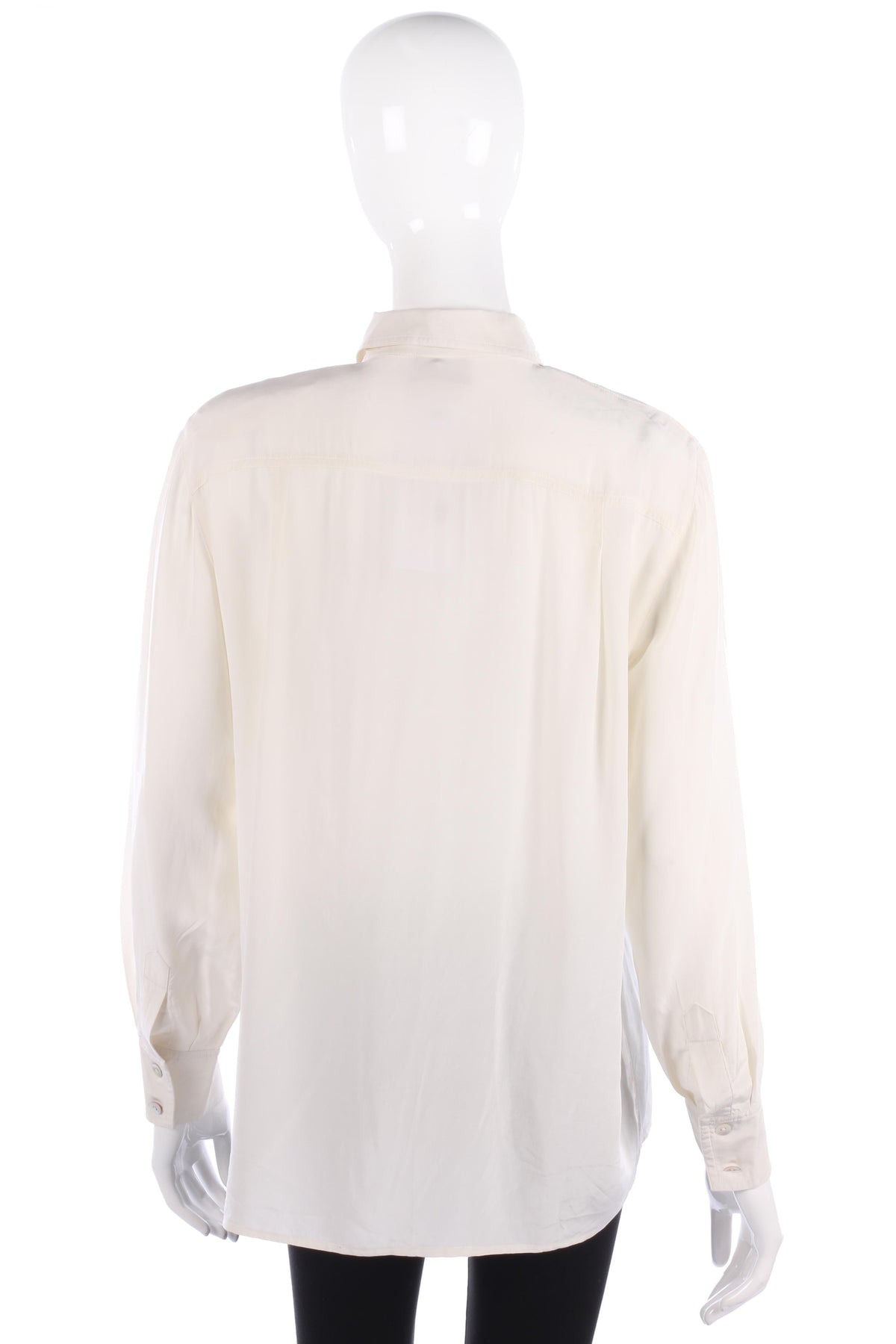 Bianca Cream 100% Silk Blouse Size (38) UK12 - Ava & Iva
