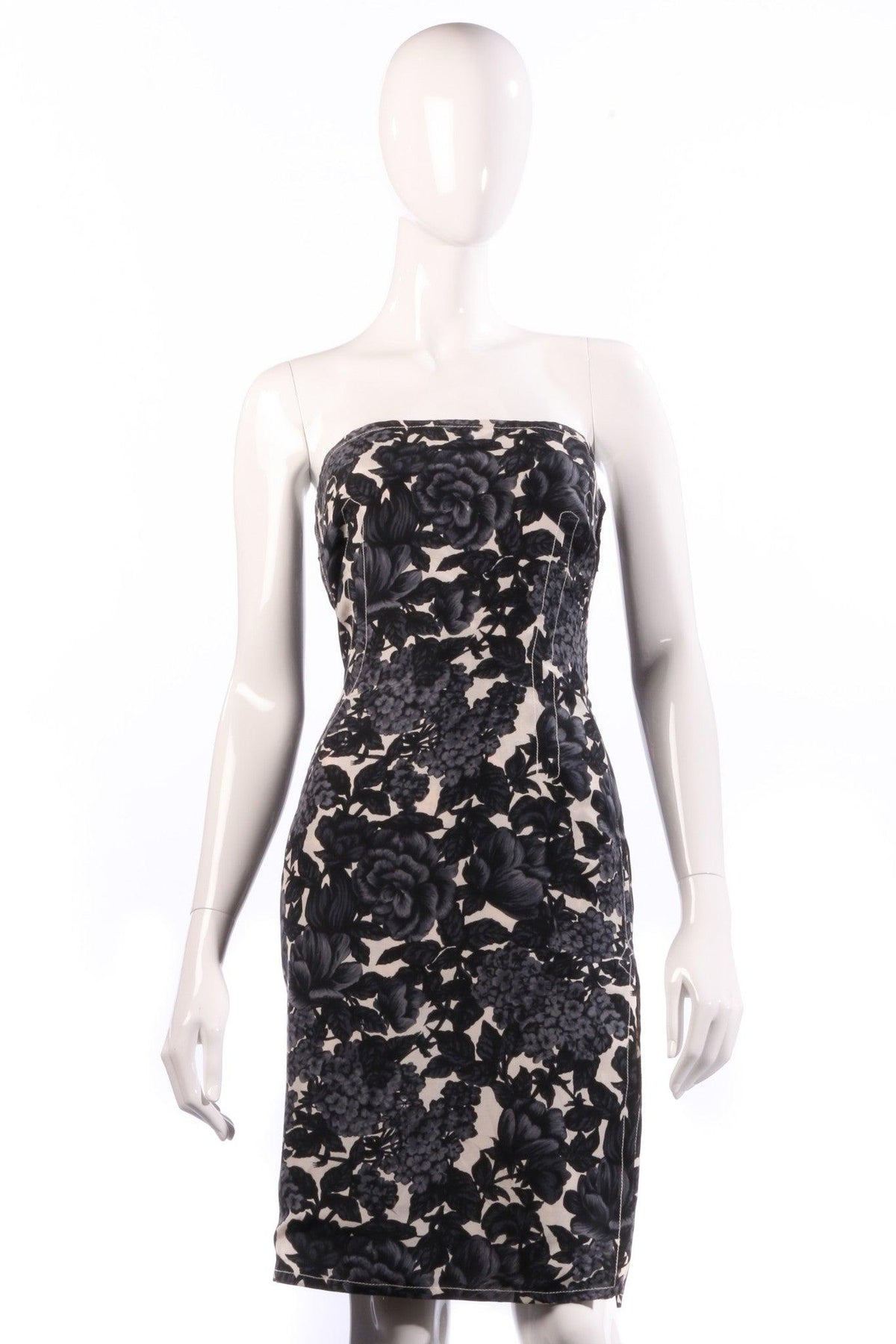 Paul Smith Blue Label Dress 100% Silk Black and White Floral Size 40 UK12 - Ava & Iva