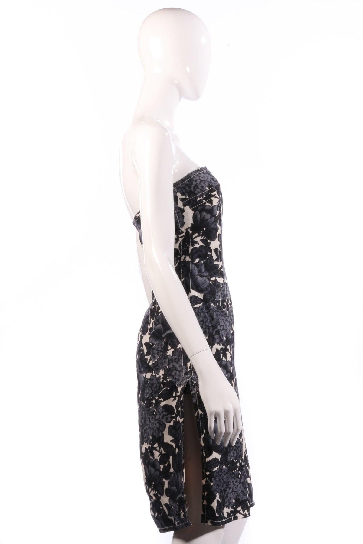 Paul Smith Blue Label Dress 100% Silk Black and White Floral Size 40 UK12 - Ava & Iva