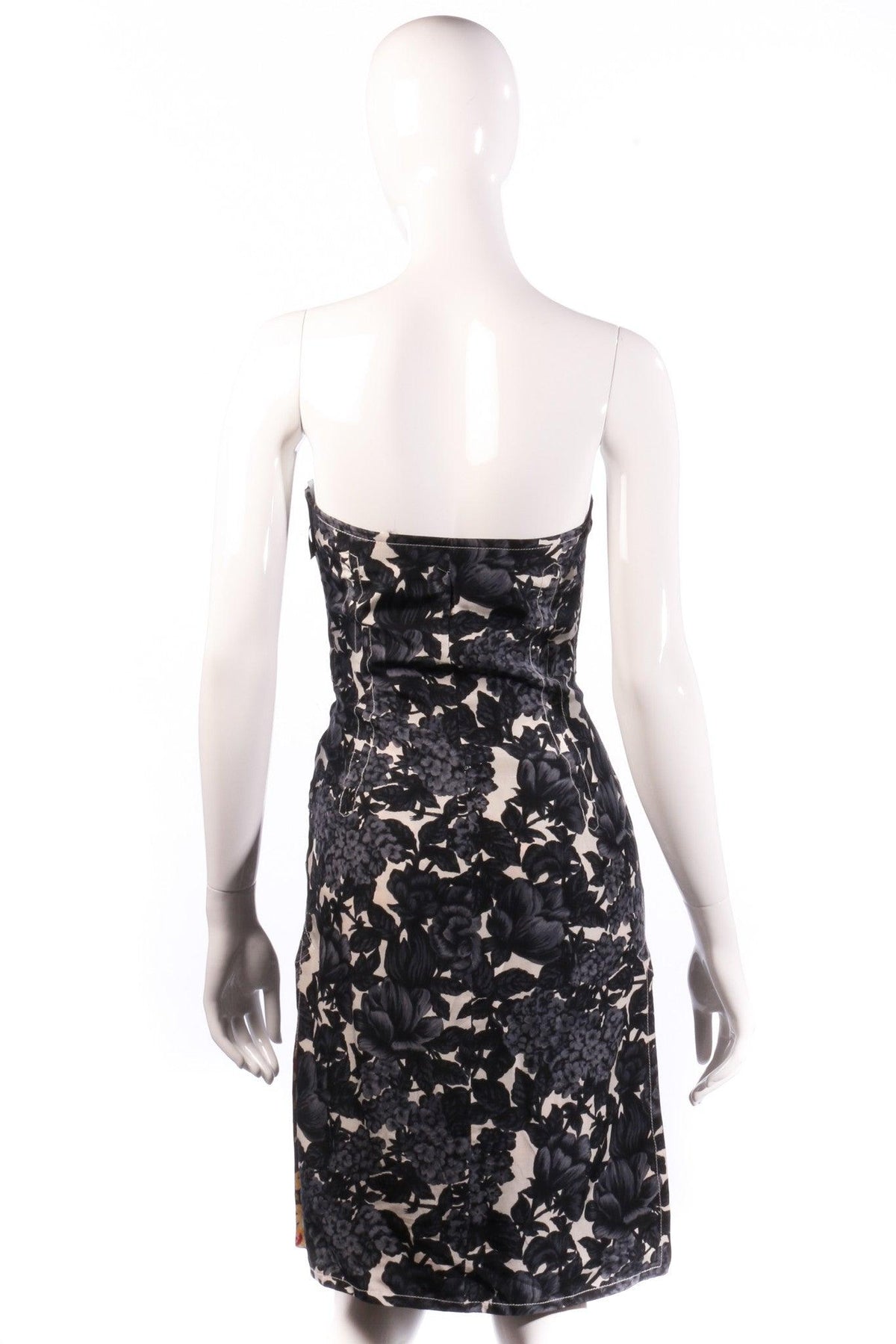 Paul Smith Blue Label Dress 100% Silk Black and White Floral Size 40 UK12 - Ava & Iva