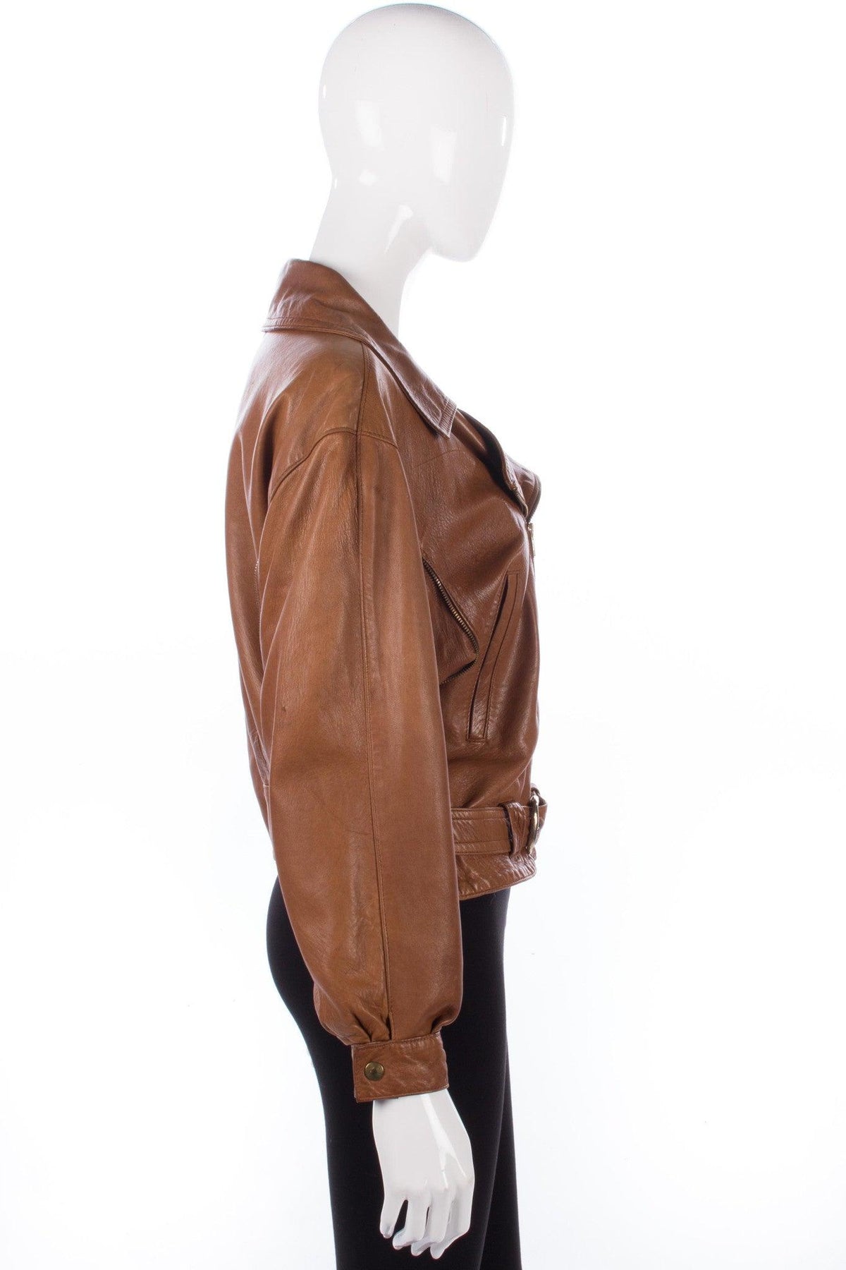 Arturo Biker Jacket Super Soft Brown Biker Style Leather Size 12/M - Ava & Iva